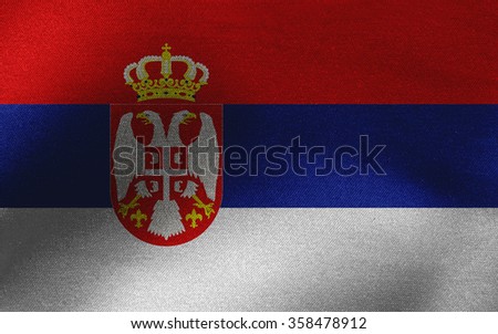 Closeup of Serbia flag