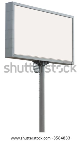 white billboard isolated over white with clipping path