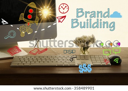 Brand Building concept  in home office , business concept , business idea