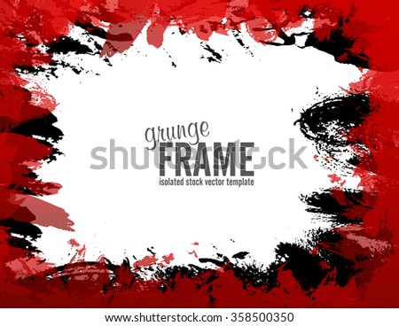 Grunge red frame - abstract texture background. Isolated stock vector design template - easy to use
