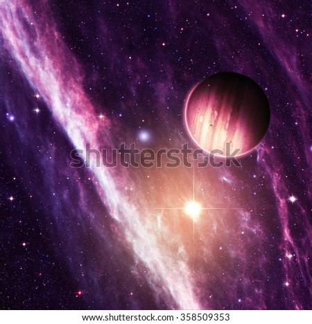 Planet In A Nebula - Elements of this Image Furnished by NASA
