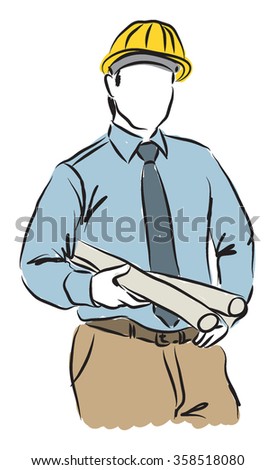 architect man career illustration