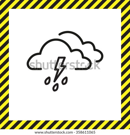 Cloud thunderstorm lightning rain icon