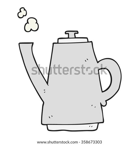 freehand drawn cartoon coffee kettle