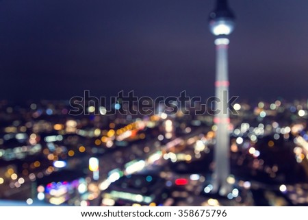Blurred bokeh city highway curved night view Royalty-Free Stock Photo #358675796