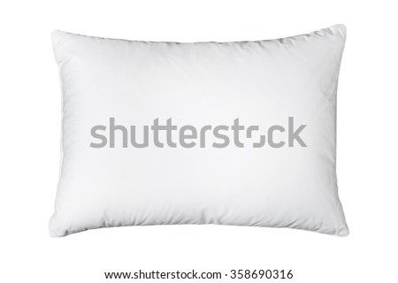 close up of a white pillow on white background Royalty-Free Stock Photo #358690316