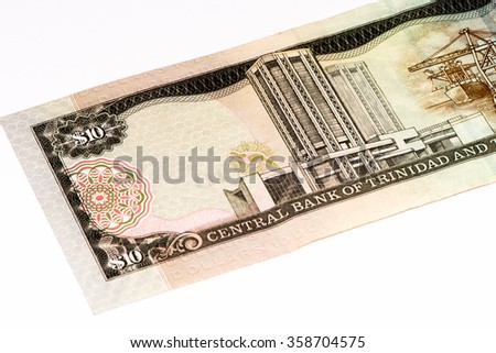 10 Trinidad and Tobago dollar bank note. Trinidad and Tobago is the national currency of this country