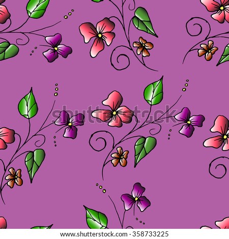 Cute violet flower pattern