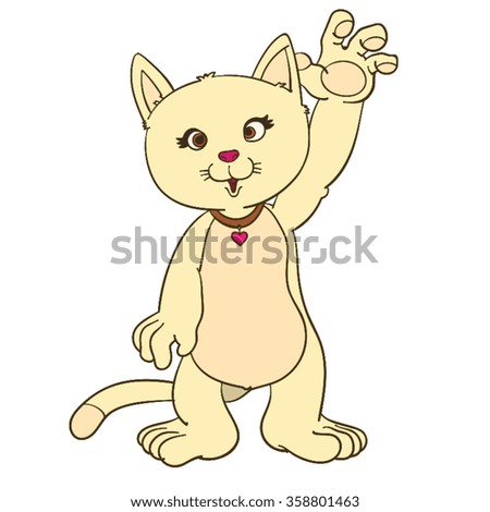 cute cat greeting cartoon