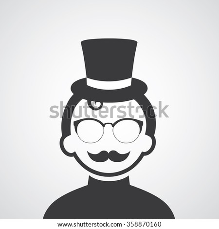 vector symbol hipster style man  
