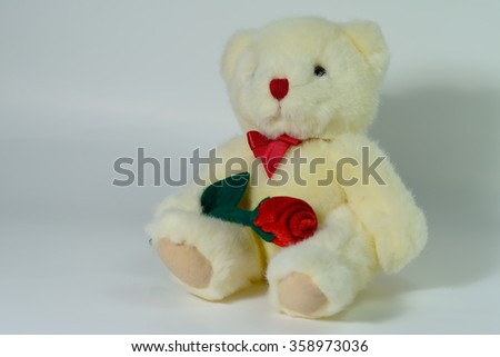 Cute bear doll on white background
