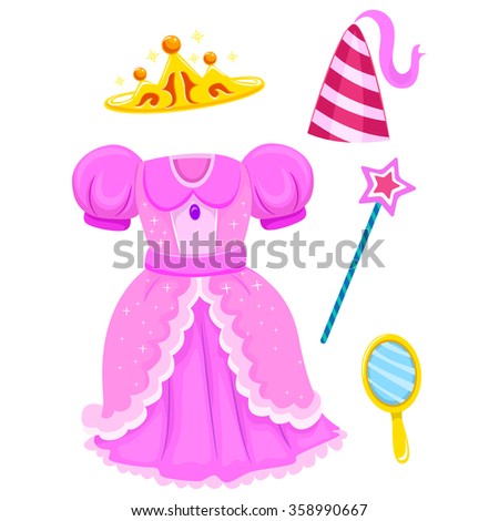 Vector Illustration of Princess Accessories Elements