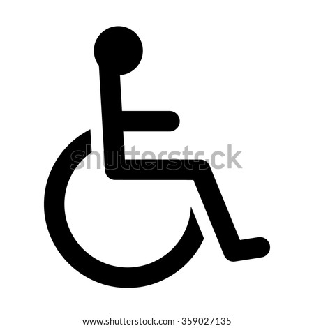 Wheelchair / handicapped access sign or symbol flat vector icon for websites and print