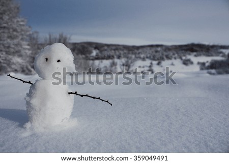 Snowman. Cute picture with a snowman