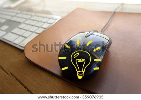 SOCIAL MEDIA IDEA concept with workstation on black mouse computer, business concept , business idea