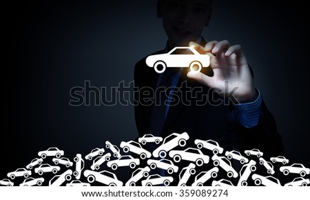 Man choosing car sign