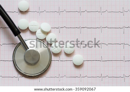 Heart disease abstract sign symbol with cardiogram