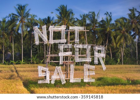 "Not For Sale" sign placed in the field. Sign with information showing land in the image is not for sale.