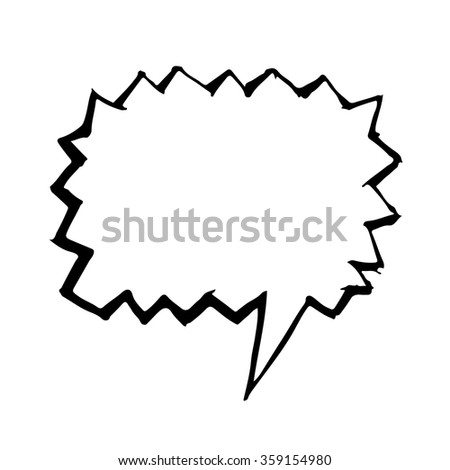 Speech bubble hand drawn Illustration symbol design