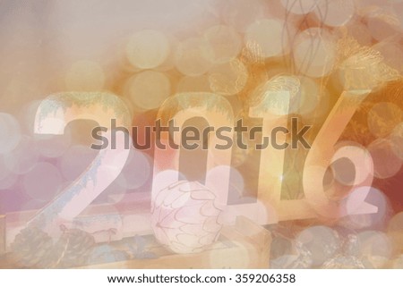New Year 2016 on a beautiful background bokeh background abstract.