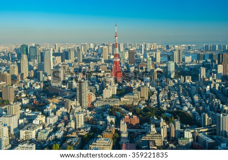 View of Tokyo Tower in Tokyo, Japan