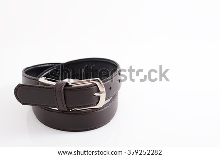 Black leather belt.
