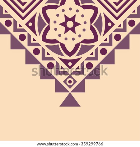 Ethnic pattern on a on a beige background.