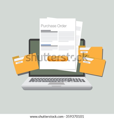 purchase order illustration flat design Royalty-Free Stock Photo #359370101