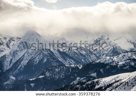 Winter landscape in Austria / Winter mountains panorama in Tirol / Landscape with mountains in Tirol - Austria - Europe
