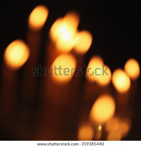 Picture of bokeh illustration with glowing round light spots of fire