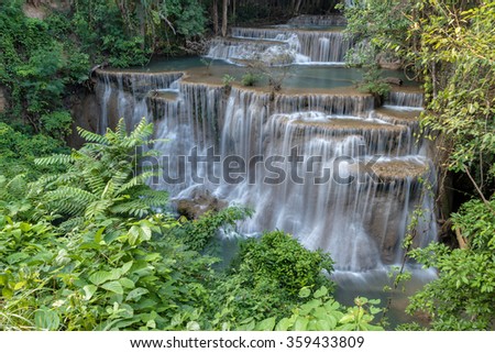Huay Mae Kamin waterfall in Kanchanaburi, Thailand