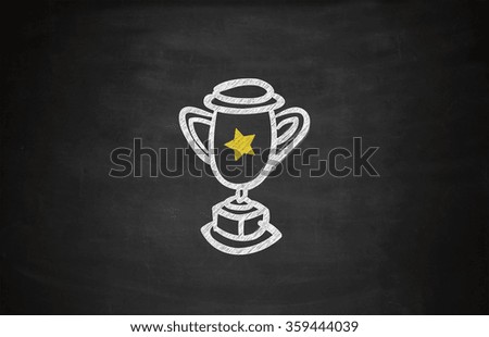 star cup on Blackboard , business concept , business idea
