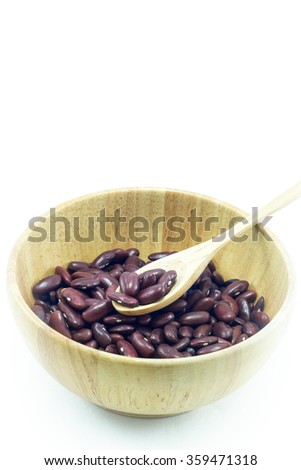 Red kidney bean isolated on white background, stock photo