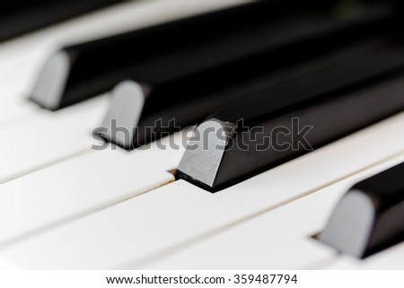 close-up of piano keys