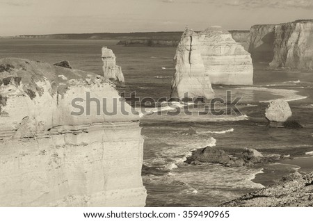 Rocks of the Twelve Apostles along Australian coast.