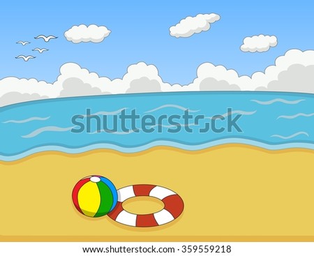 Beach cartoon vector illustration