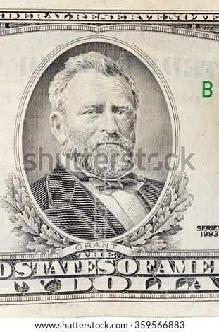   photographed close up fifty dollars. American money