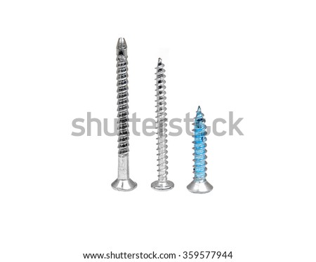 Some wood screw, isolated on white background