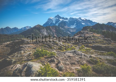 some scenic view of mt Shuksan in Artist point area on the day,summer,Washington,USA.