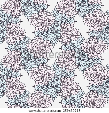 Flowers for Valentine's Day. Vector seamless floral pattern. Background with big flowers.