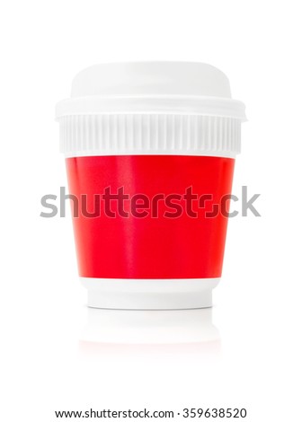 blank packaging coffee cup to go isolated on white background with clipping path