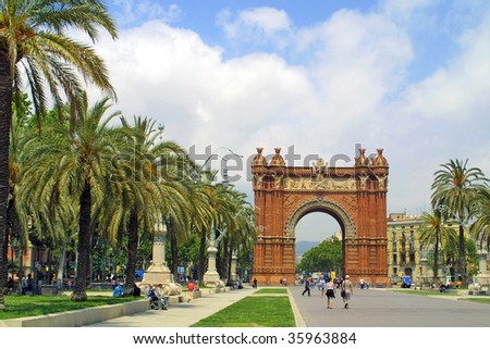 Arc de Triomphe in Barcelona, Spain Royalty-Free Stock Photo #35963884
