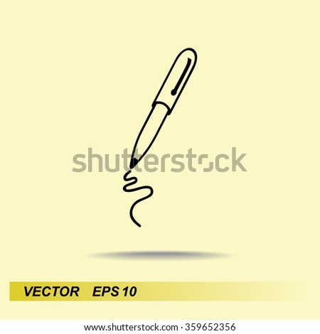 Pen sign icon, vector illustration. Flat design style 