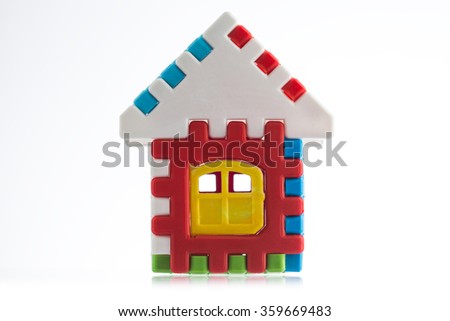 Toy colorful house isolated over white background