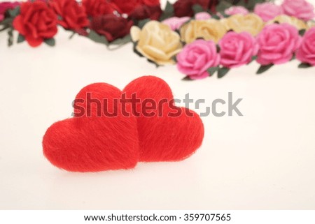 valentines day background with two hearts 