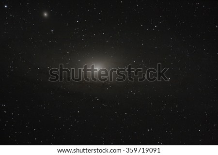 Real astronomic picture taken using telescope of the famous galaxy in andromeda constellation
