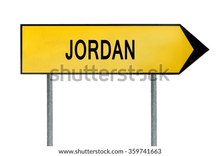 Yellow street concept sign Jordan isolated on white