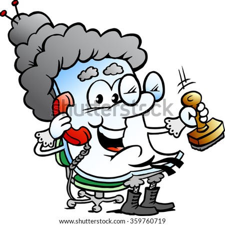 Vector Cartoon illustration of a Cute Grandma Paper Mascot