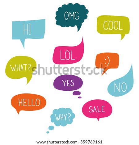 Vector speech bubble colorful set Royalty-Free Stock Photo #359769161