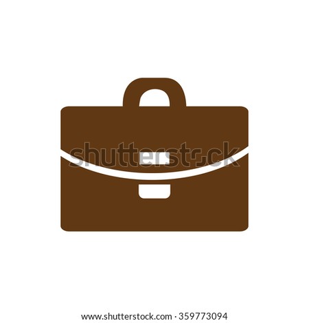 Suitcase - Vector icon.  brown icon.